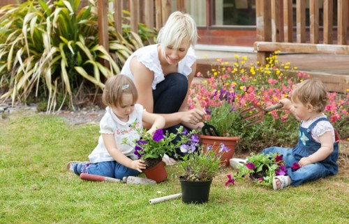 Composted green waste and woodchip produced from garden recycling